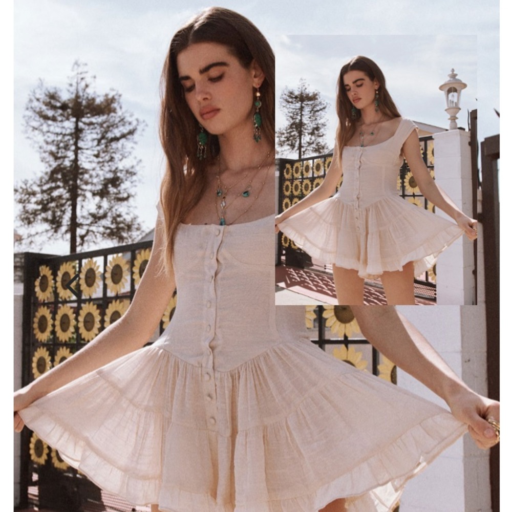 Yellow min dress romper size medium Vanessa Mooney